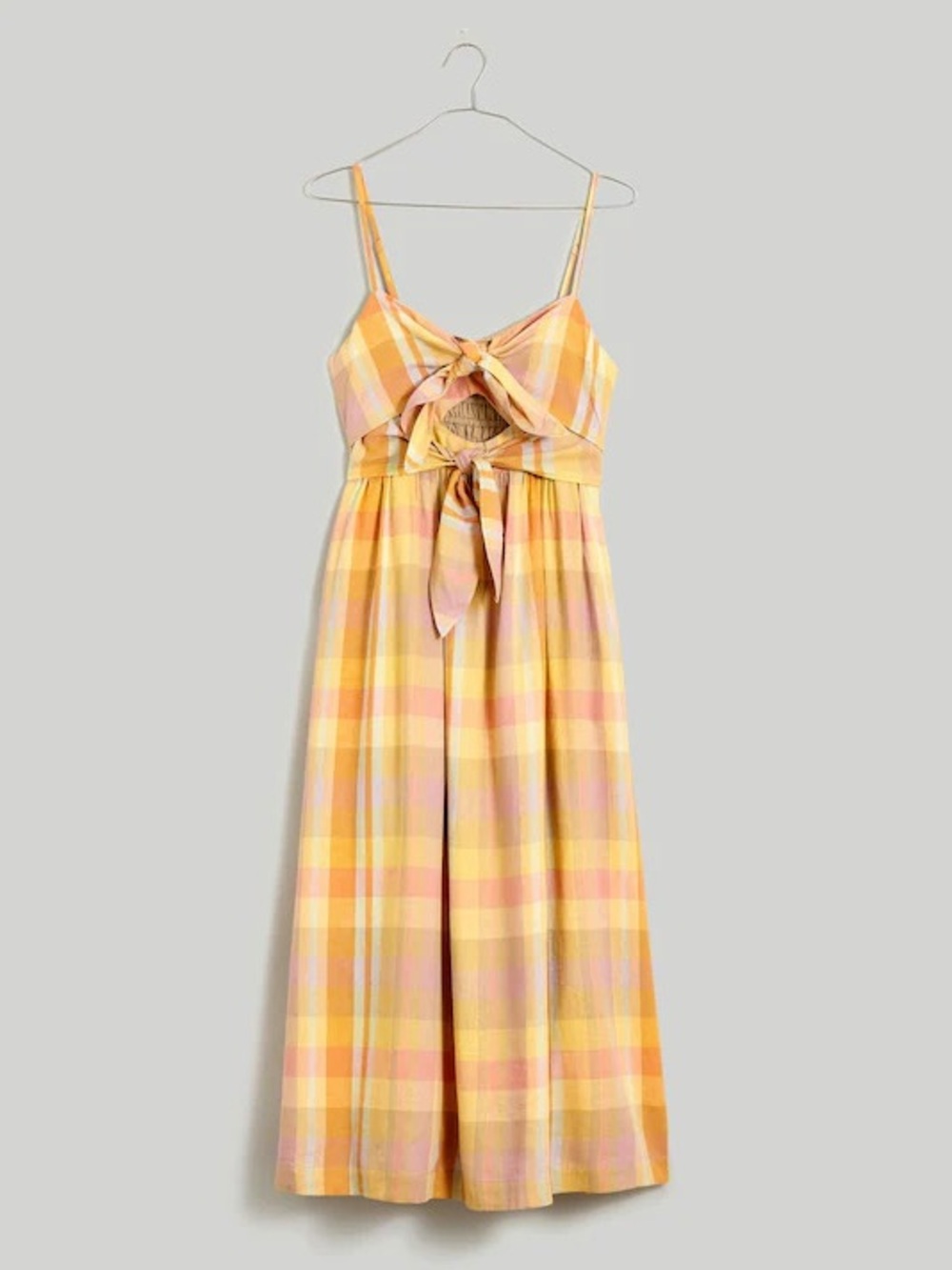 NWT Madewell Double-Tie Cutout Sweetheart Midi Dress in Ochre Fresco 4